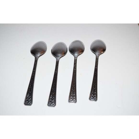 INTERPUR Stainless Japan FLORENZ  4 PETALS Flower 4 Teaspoons 6 1/2" - Picture 4 of 7